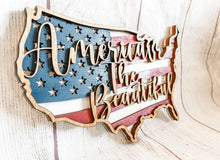 Load image into Gallery viewer, America the Beautiful Home Decor Shelf Sitter or Hanging Sign
