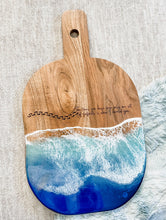 Load image into Gallery viewer, Charcuterie Rounded Paddle Handle Ocean Scene Charcuterie Serving Tray
