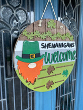 Load image into Gallery viewer, 16&quot; St Patricks Day Leprechaun Door Sign
