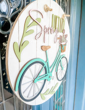 Load image into Gallery viewer, Hello Spring Tulip Bicycle Door Sign
