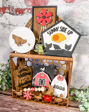 Load image into Gallery viewer, Tier Tray Chicken Barnhouse Decor
