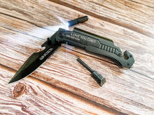 Load image into Gallery viewer, Fathers Day Personalized Engraved 6 in 1 Pocket Utility Knife Tool
