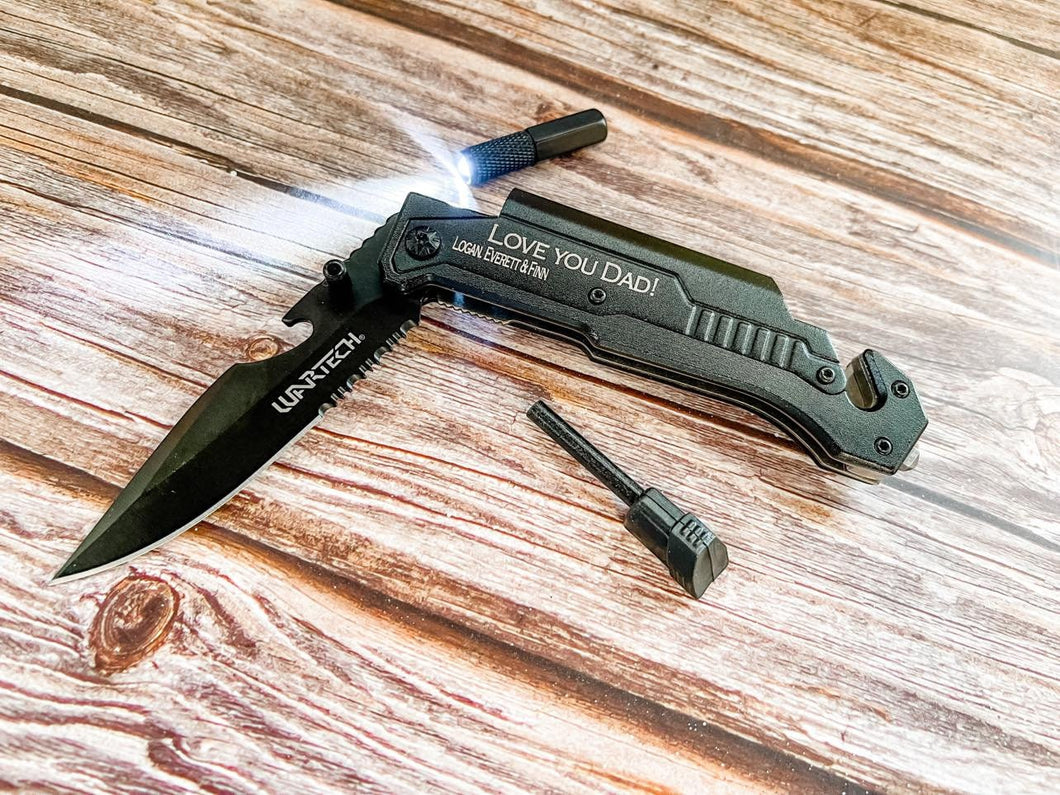 Fathers Day Personalized Engraved 6 in 1 Pocket Utility Knife Tool
