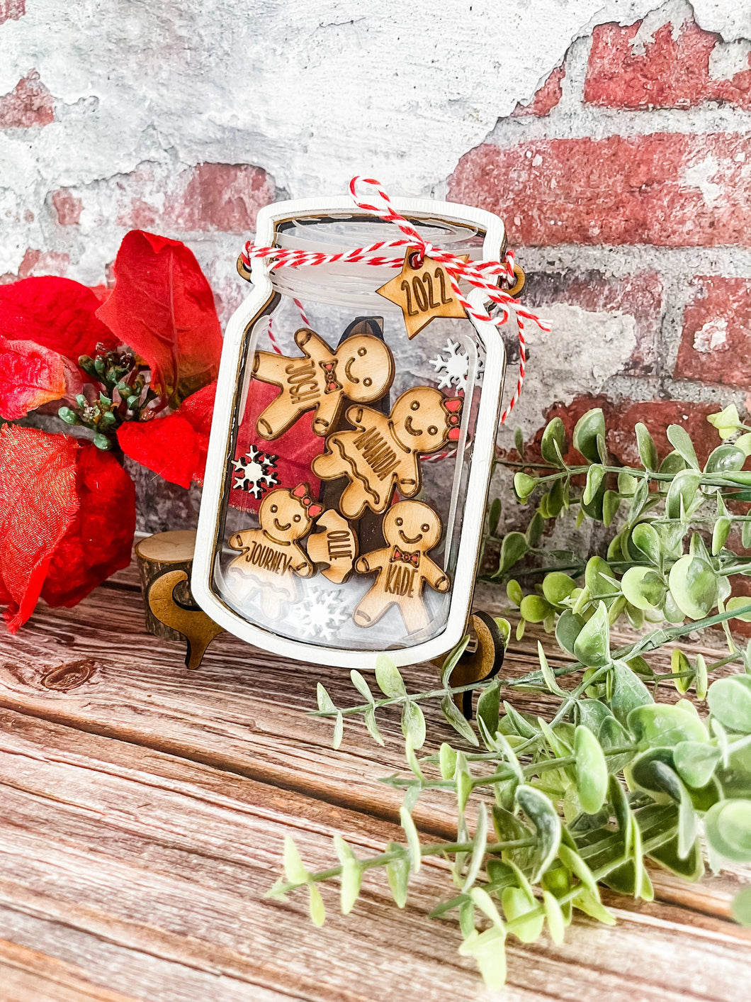 Gingerbread Mason Jar Family Ornament