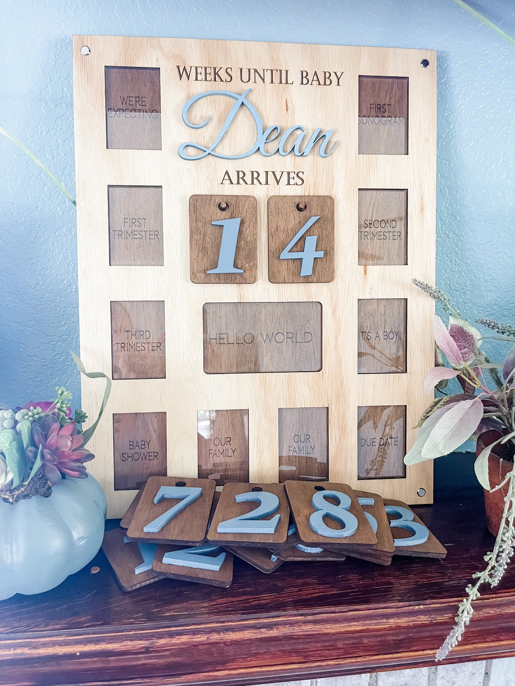 Pregnancy Maternity Baby Shower Countdown Photo Picture Frame