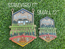 Load image into Gallery viewer, Welcome to our Beach Campsite Personalized Sign with Yard Stake
