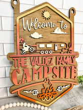 Load image into Gallery viewer, Welcome to our Desert Toy Hauler Dirtbike Campsite Personalized Sign with Yard Stake

