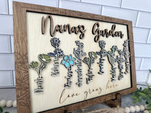 Load image into Gallery viewer, 3D Personalized Birth Flower Mothers Day Framed Sign
