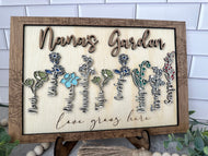 3D Personalized Birth Flower Mothers Day Framed Sign