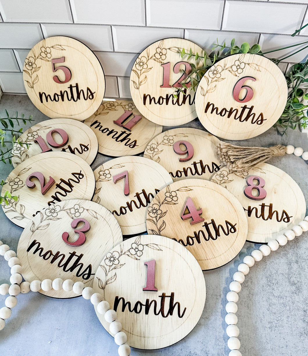 Baby 3D Milestone Markers photo props