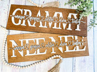 Mothers Day Grandmothers Children Grandchildren Wooden Name Sign