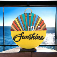 Load image into Gallery viewer, Hello Sunshine Retro Rays Door Sign
