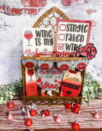 Tiered Tray Wine over Valentine Decor