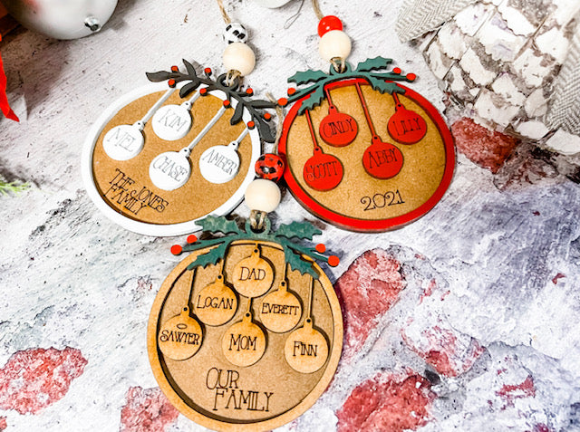 Family Style Personalized Ornaments
