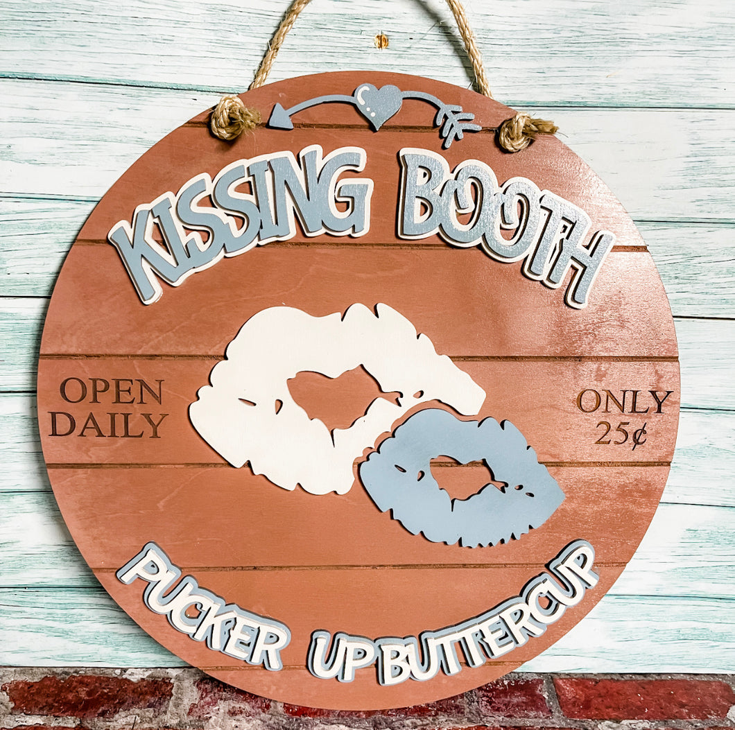 Kissing Booth Valentine's Day Door Sign