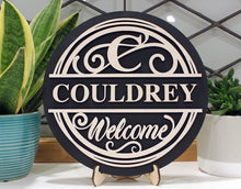 Load image into Gallery viewer, Personalized 9” Round Home Signage with Stand
