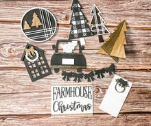 Load image into Gallery viewer, Tiered Tray Plaid Farmhouse Christmas Decor
