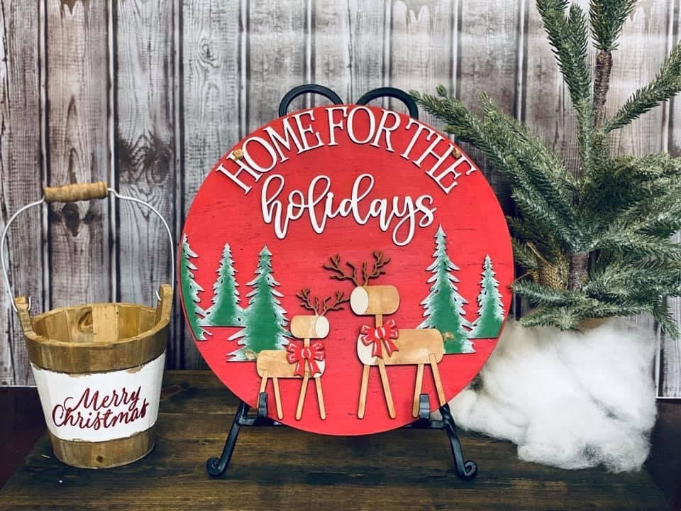 Home for the Holidays Door Sign